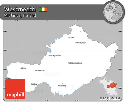 Gray Simple Map of Westmeath, single color outside