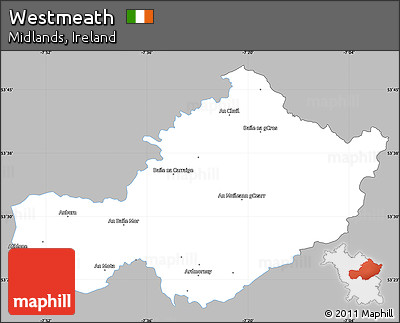 Gray Simple Map of Westmeath, single color outside