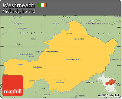 Savanna Style Simple Map of Westmeath