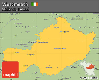 Savanna Style Simple Map of Westmeath