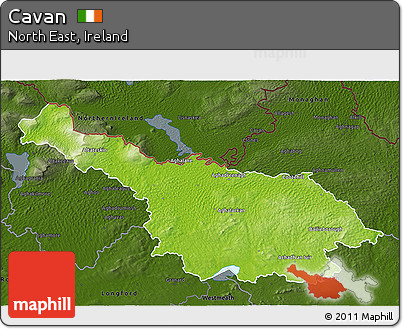 Physical 3D Map of Cavan, darken