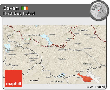 Shaded Relief 3D Map of Cavan
