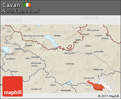 Shaded Relief 3D Map of Cavan