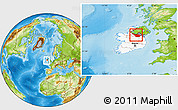 Physical Location Map of Cavan, highlighted country, highlighted parent region, within the entire country