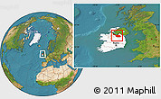 Satellite Location Map of Cavan, highlighted country