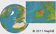 Satellite Location Map of Cavan, highlighted parent region