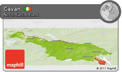 Physical Panoramic Map of Cavan, lighten