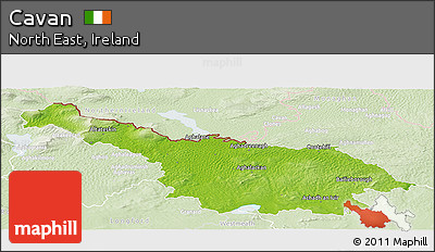 Physical Panoramic Map of Cavan, lighten