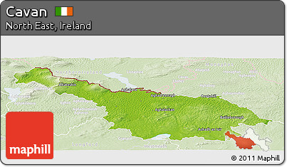 Physical Panoramic Map of Cavan, lighten