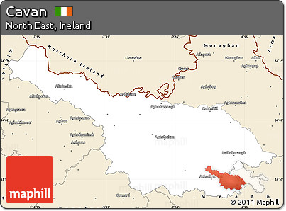 Classic Style Simple Map of Cavan