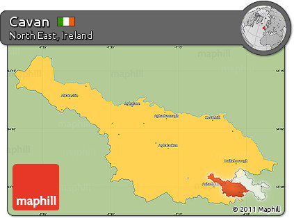 Savanna Style Simple Map of Cavan, single color outside