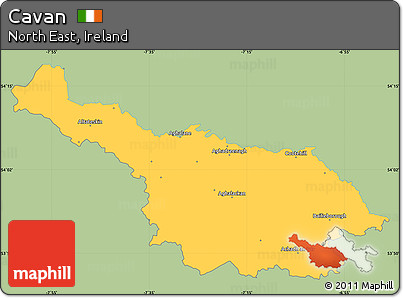 Savanna Style Simple Map of Cavan, single color outside