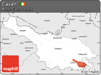 Silver Style Simple Map of Cavan