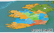 Political Panoramic Map of Ireland, satellite outside