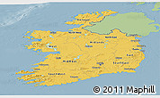 Savanna Style Panoramic Map of Ireland, single color outside