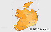 Political Shades Simple Map of Ireland, cropped outside