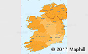 Political Shades Simple Map of Ireland, political outside