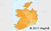 Political Shades Simple Map of Ireland, single color outside