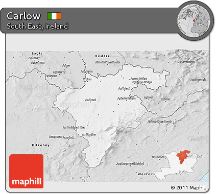 Silver Style 3D Map of Carlow