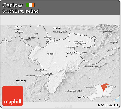 Silver Style 3D Map of Carlow