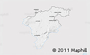 Silver Style 3D Map of Carlow, single color outside