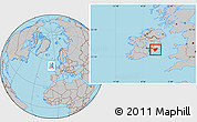 Gray Location Map of Carlow, within the entire country