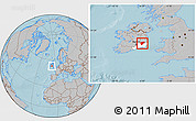 Gray Location Map of Carlow, highlighted parent region, hill shading