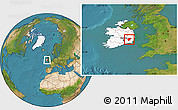 Satellite Location Map of Carlow, highlighted country