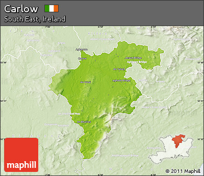 Physical Map of Carlow, lighten