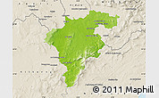 Physical Map of Carlow, shaded relief outside