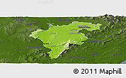 Physical Panoramic Map of Carlow, darken