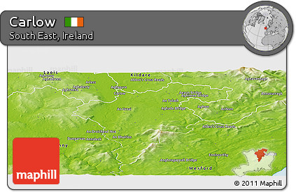 Physical Panoramic Map of Carlow