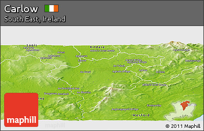 Physical Panoramic Map of Carlow
