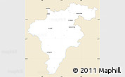 Classic Style Simple Map of Carlow, single color outside