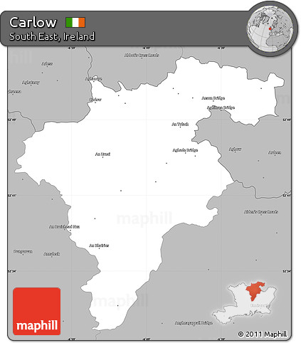Gray Simple Map of Carlow