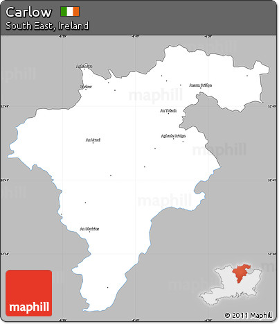 Gray Simple Map of Carlow, single color outside