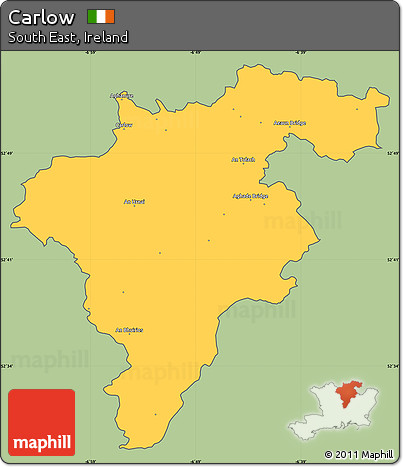 Savanna Style Simple Map of Carlow, cropped outside