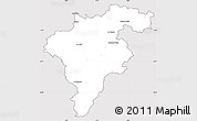 Silver Style Simple Map of Carlow, cropped outside