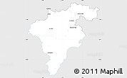 Silver Style Simple Map of Carlow, single color outside