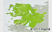 Physical 3D Map of Mayo, lighten, semi-desaturated