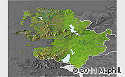 Satellite 3D Map of Mayo, desaturated