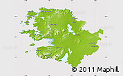 Physical Map of Mayo, cropped outside