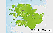 Physical Map of Mayo, single color outside