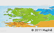 Physical Panoramic Map of Mayo, political outside