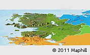 Satellite Panoramic Map of Mayo, political outside