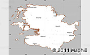 Gray Simple Map of Mayo, cropped outside