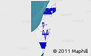 Flag 3D Map of Israel, single color outside, satellite sea