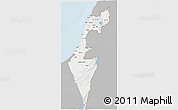 Gray 3D Map of Israel, single color outside