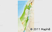Physical 3D Map of Israel, lighten, land only