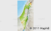Physical 3D Map of Israel, lighten, semi-desaturated, land only